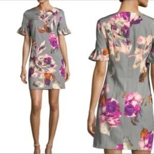 Trina Turk Gray Floral Mini Dress